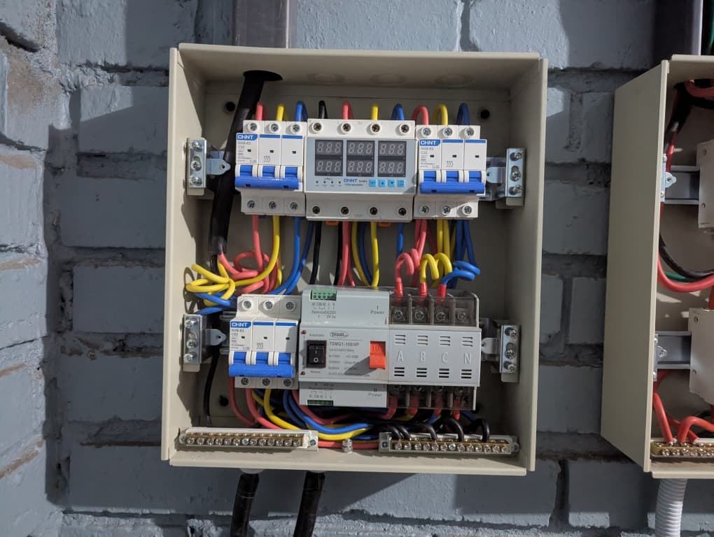 Distribution board wiring for a solar installation